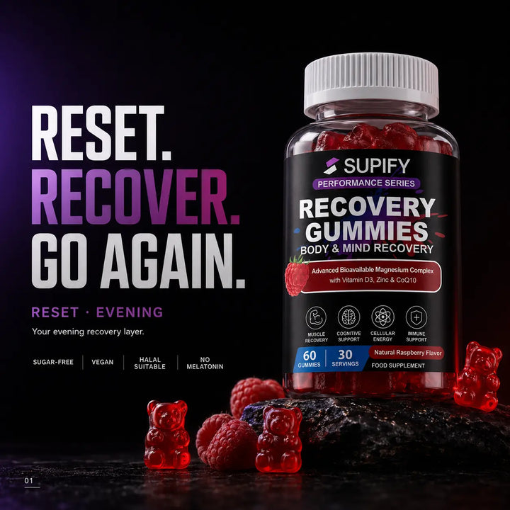 Supify Magnesium Recovery Gummies — Magnesium, CoQ10, Zinc + Vitamin D3