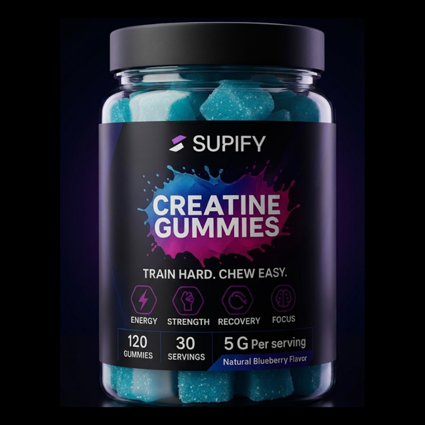 High Strength Creatine Monohydrate Gummies 5g - Blueberry Flavour Sugar Free