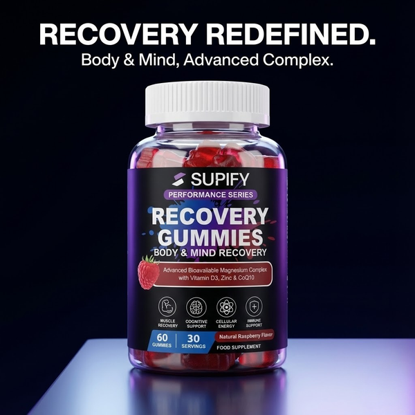 Supify Performance Recovery Gummies  Bioavailable dual Magnesium Complex with Zinc & Vitamin D3