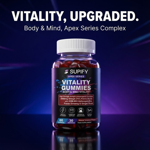 Supify™ Apex Vitality Gummies | 3000mg Shilajit & Ashwagandha