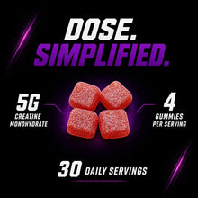 Supify Raspberry Creatine Gummies – dose simplified: 5g creatine, 4 gummies, 30 servings