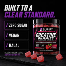 Supify Raspberry Creatine Gummies – zero sugar, vegan and halal