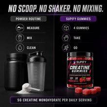 Supify Raspberry Creatine Gummies – no scoop, no shaker, no mixing