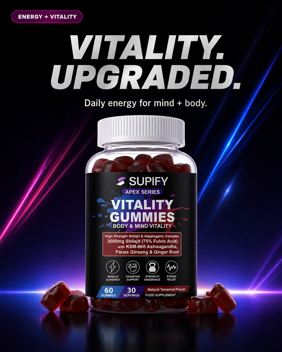 Supify Apex Vitality Gummies — Shilajit & Ashwagandha
